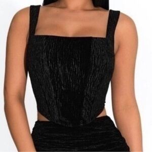 Naked Wardrobe Black Textured Blouse